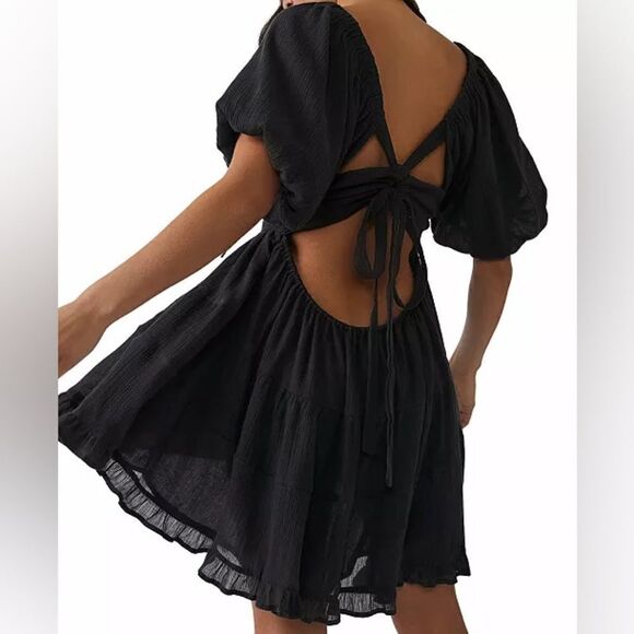 Free People NWT Perfect Day Mini Dress in Black Size XL - Picture 2 of 9
